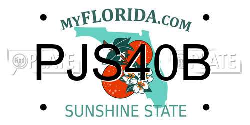 PJS40B Florida License Plate