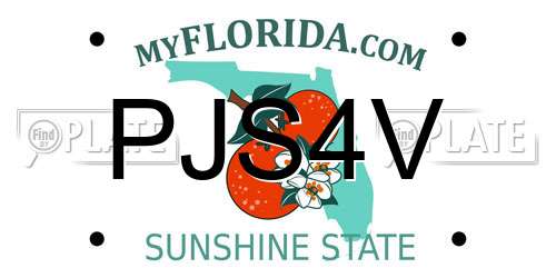 PJS4V Florida License Plate
