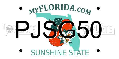 PJSG50 Florida License Plate
