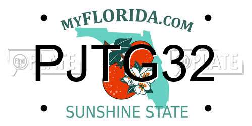 PJTG32 Florida License Plate