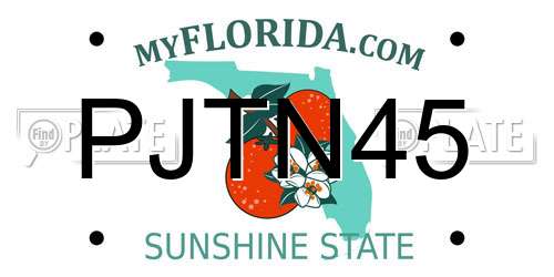 PJTN45 Florida License Plate