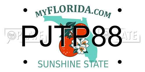 PJTP88 Florida License Plate