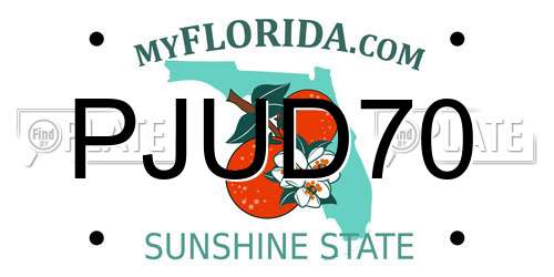 PJUD70 Florida License Plate