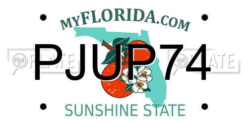 PJUP74 Florida License Plate