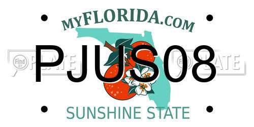 PJUS08 Florida License Plate