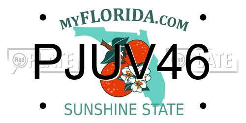 PJUV46 Florida License Plate