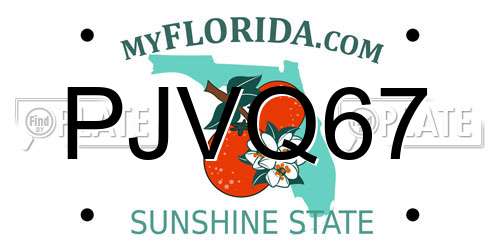 PJVQ67 Florida License Plate