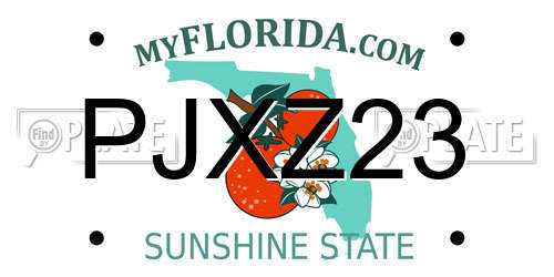 PJXZ23 Florida License Plate