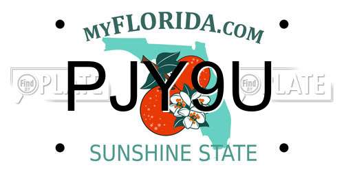 PJY9U Florida License Plate