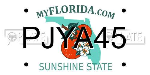 PJYA45 Florida License Plate