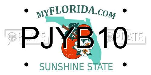 PJYB10 Florida License Plate