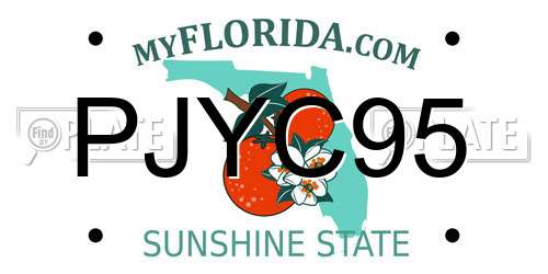 PJYC95 Florida License Plate