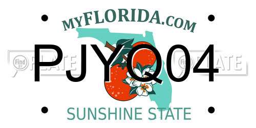 PJYQ04 Florida License Plate