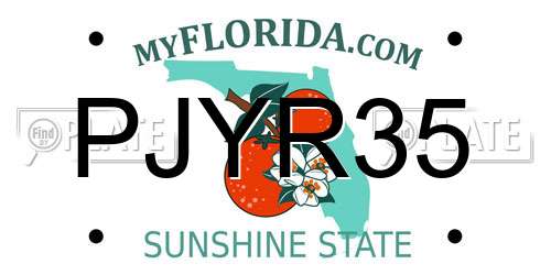 PJYR35 Florida License Plate