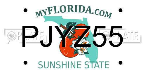 PJYZ55 Florida License Plate