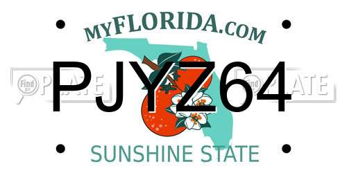 PJYZ64 Florida License Plate
