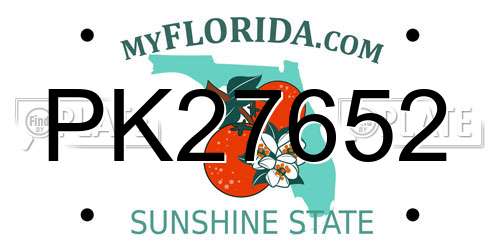 PK27652 Florida License Plate