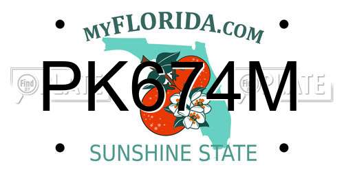 PK674M Florida License Plate