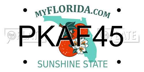 PKAF45 Florida License Plate