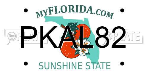 PKAL82 Florida License Plate