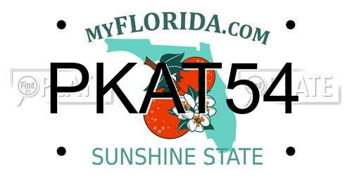 PKAT54 Florida License Plate