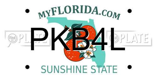 PKB4L Florida License Plate