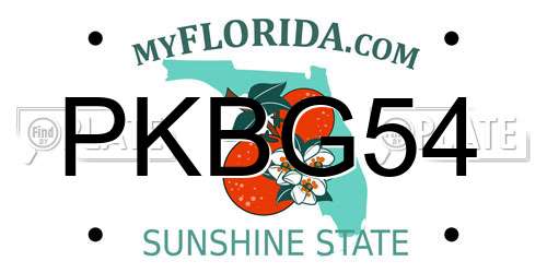 PKBG54 Florida License Plate
