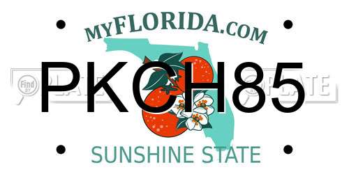 PKCH85 Florida License Plate