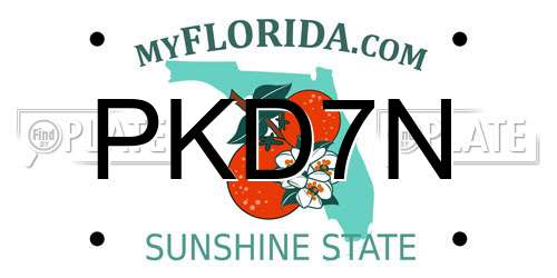 PKD7N Florida License Plate