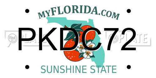 PKDC72 Florida License Plate