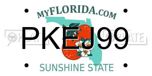 PKEJ99 Florida License Plate