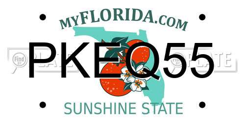 PKEQ55 Florida License Plate