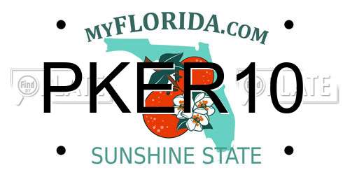 PKER10 Florida License Plate