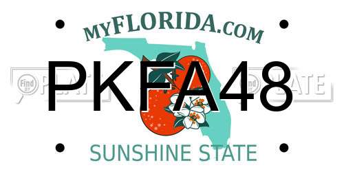 PKFA48 Florida License Plate