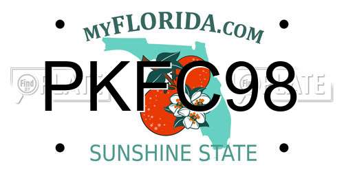 PKFC98 Florida License Plate