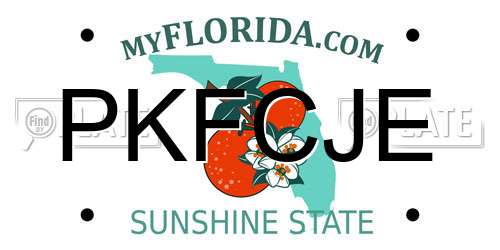PKFCJE Florida License Plate
