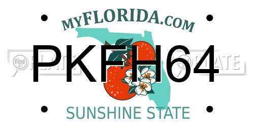PKFH64 Florida License Plate