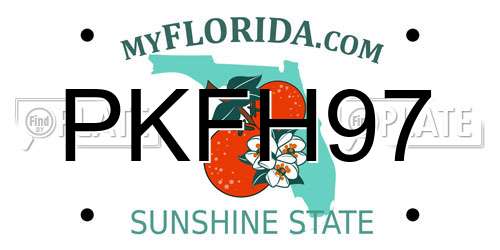 PKFH97 Florida License Plate