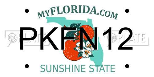 PKFN12 Florida License Plate