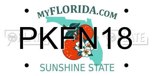 PKFN18 Florida License Plate