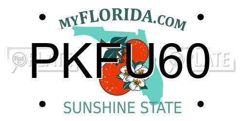 PKFU60 Florida License Plate