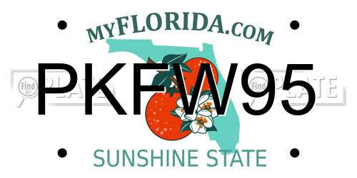 PKFW95 Florida License Plate