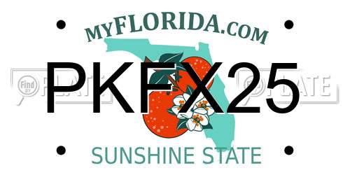 PKFX25 Florida License Plate