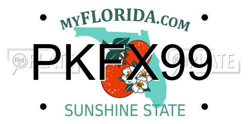 PKFX99 Florida License Plate