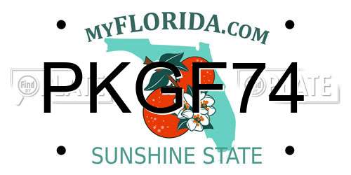 PKGF74 Florida License Plate