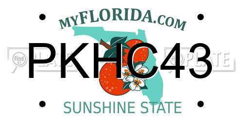 PKHC43 Florida License Plate