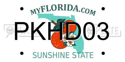 PKHD03 Florida License Plate