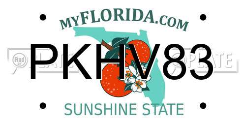 PKHV83 Florida License Plate