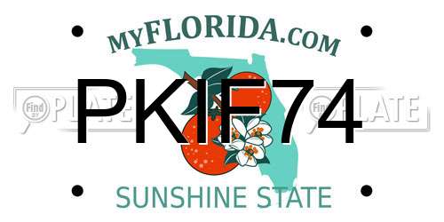 PKIF74 Florida License Plate