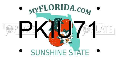 PKIU71 Florida License Plate